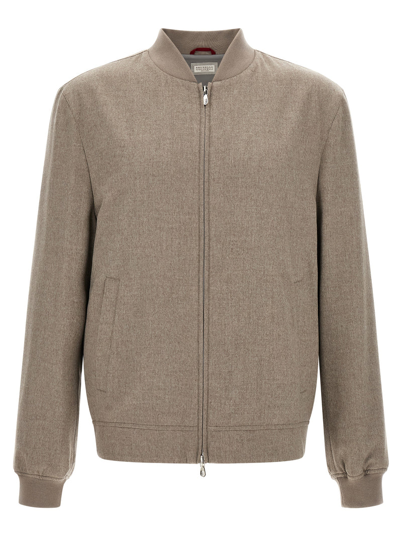 Blouson en cachemire gris Brunello Cucinelli