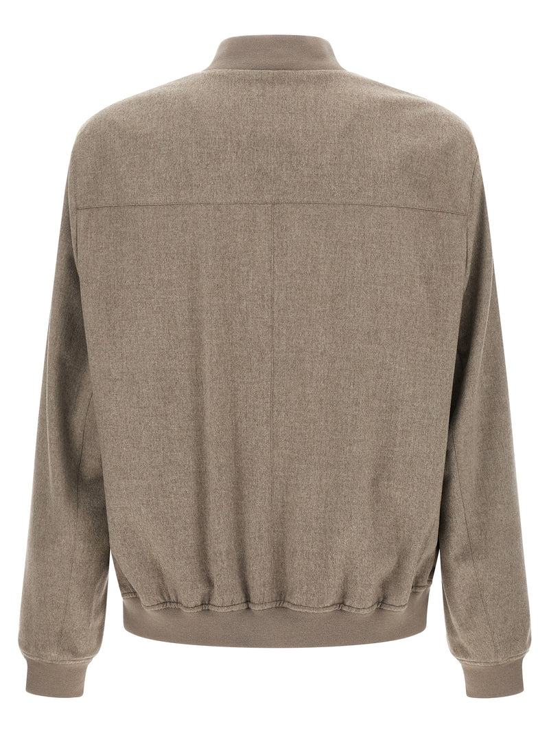 Blouson en cachemire gris Brunello Cucinelli