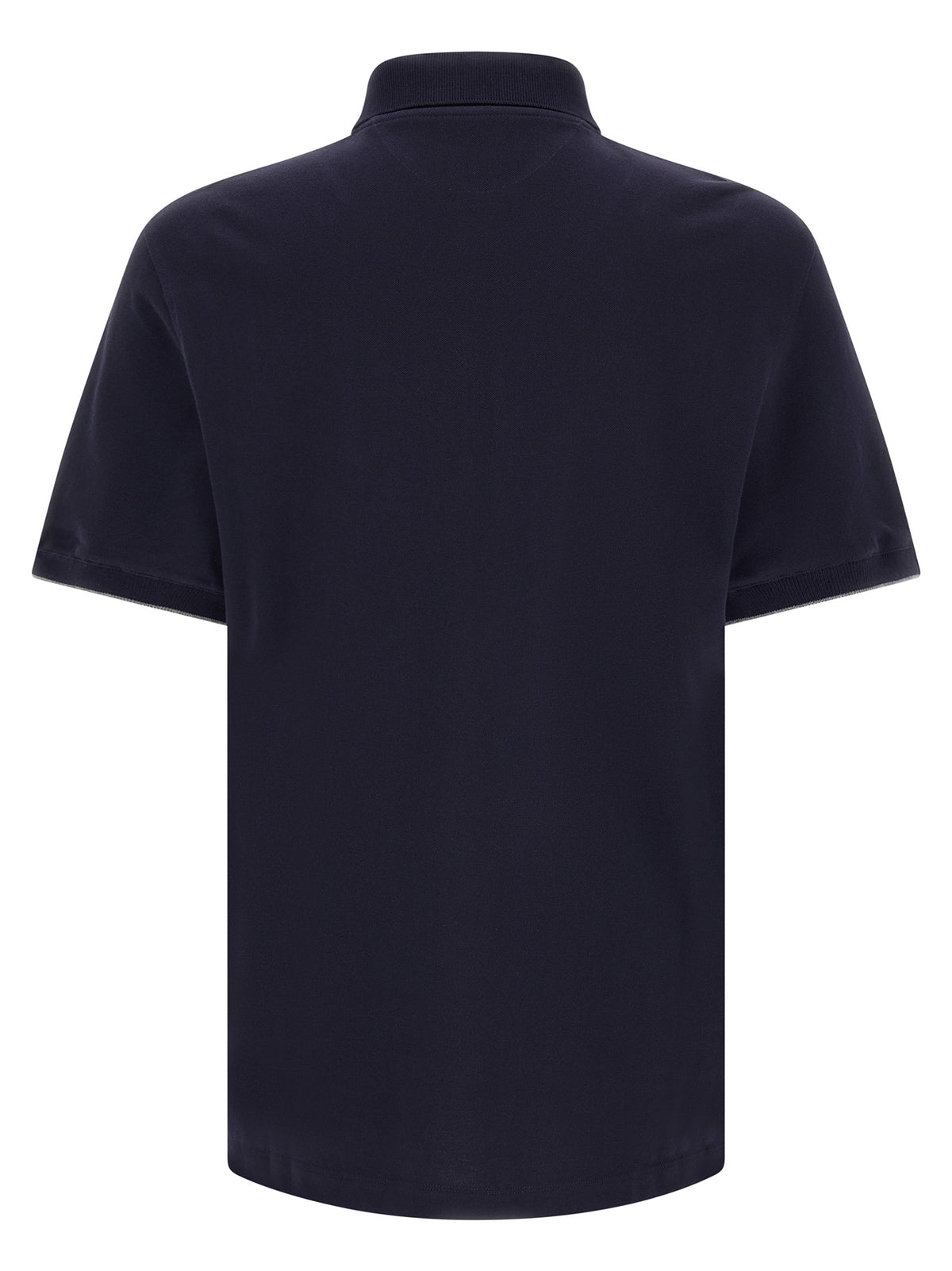 Polo Brunello Cucinelli en coton bleu