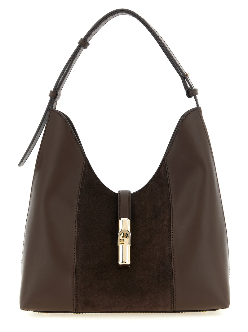 Sac porté épaule Furla en cuir de veau marron