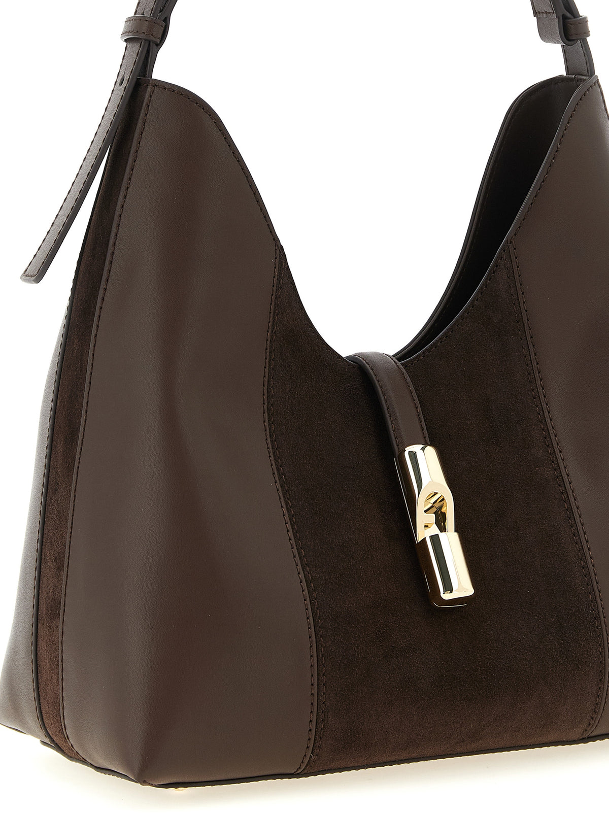 Sac porté épaule Furla en cuir de veau marron