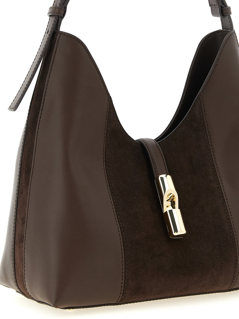 Sac porté épaule Furla en cuir de veau marron
