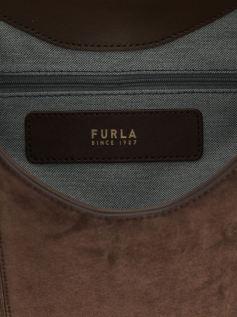 Sac porté épaule Furla en cuir de veau marron