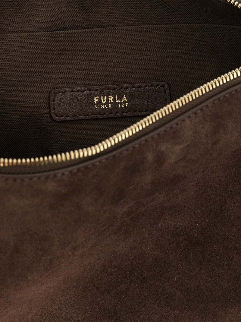 Sac porté épaule Furla en cuir de veau marron