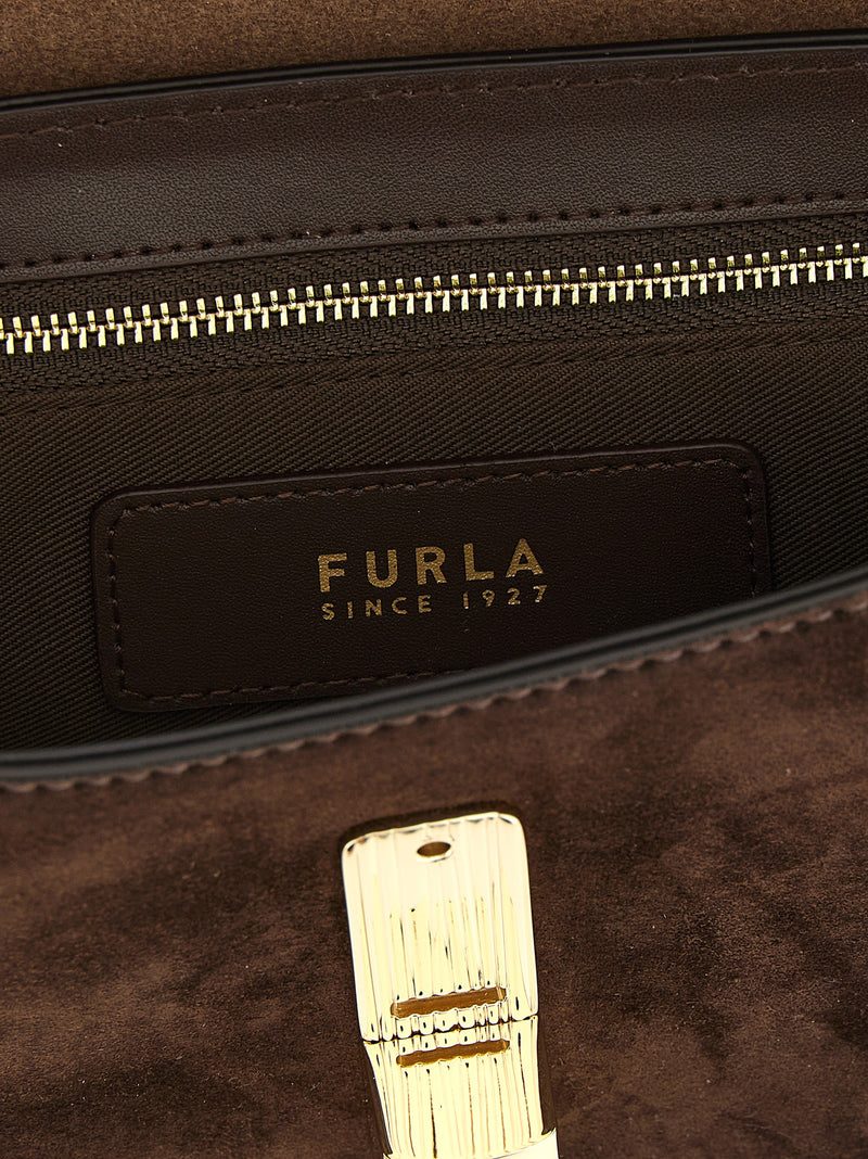 Sac bandoulière Furla en cuir de veau marron
