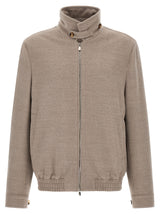Bomber Brunello Cucinelli en Laine Vierge Beige