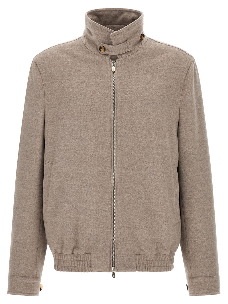 Bomber Brunello Cucinelli en Laine Vierge Beige