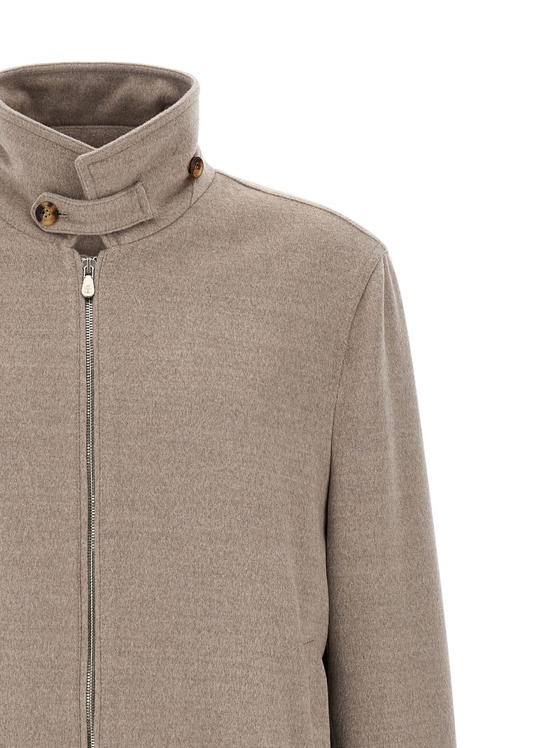Bomber Brunello Cucinelli en Laine Vierge Beige