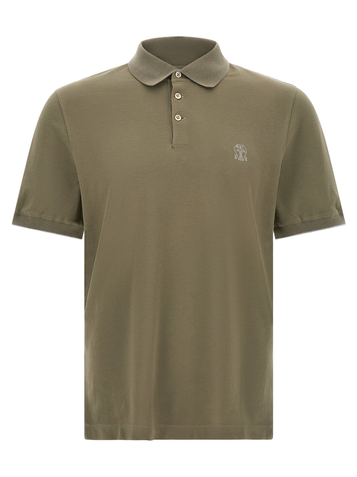 Polo Brunello Cucinelli en coton bicolore