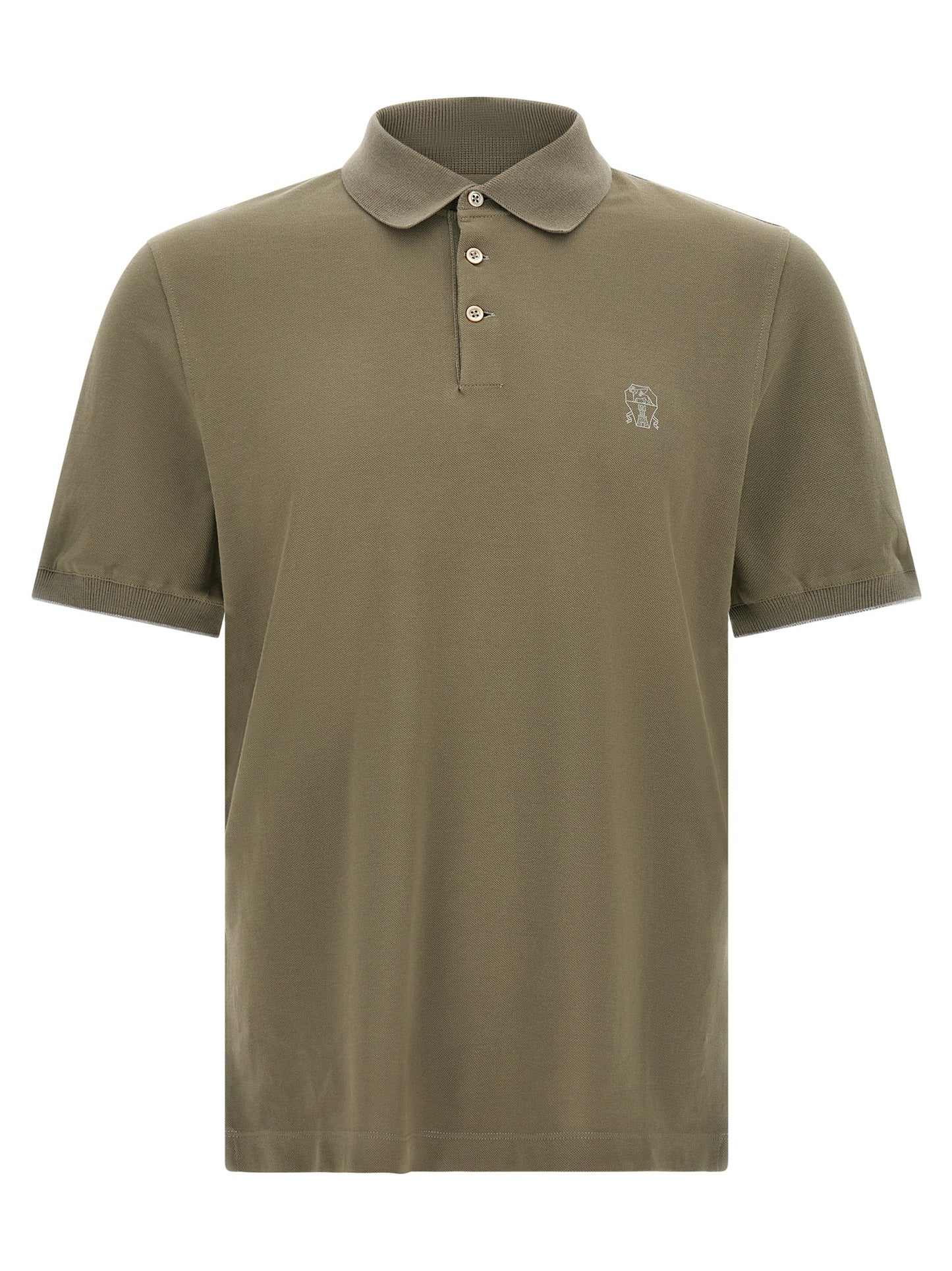 Brunello Cucinelli Bicolor Cotton Polo Shirt