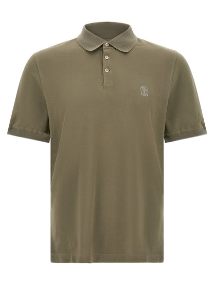 Brunello Cucinelli Bicolor Cotton Polo Shirt