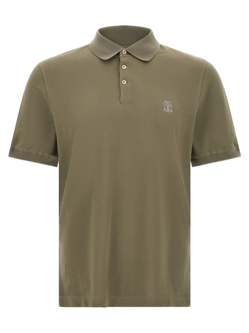 Polo Brunello Cucinelli en coton bicolore