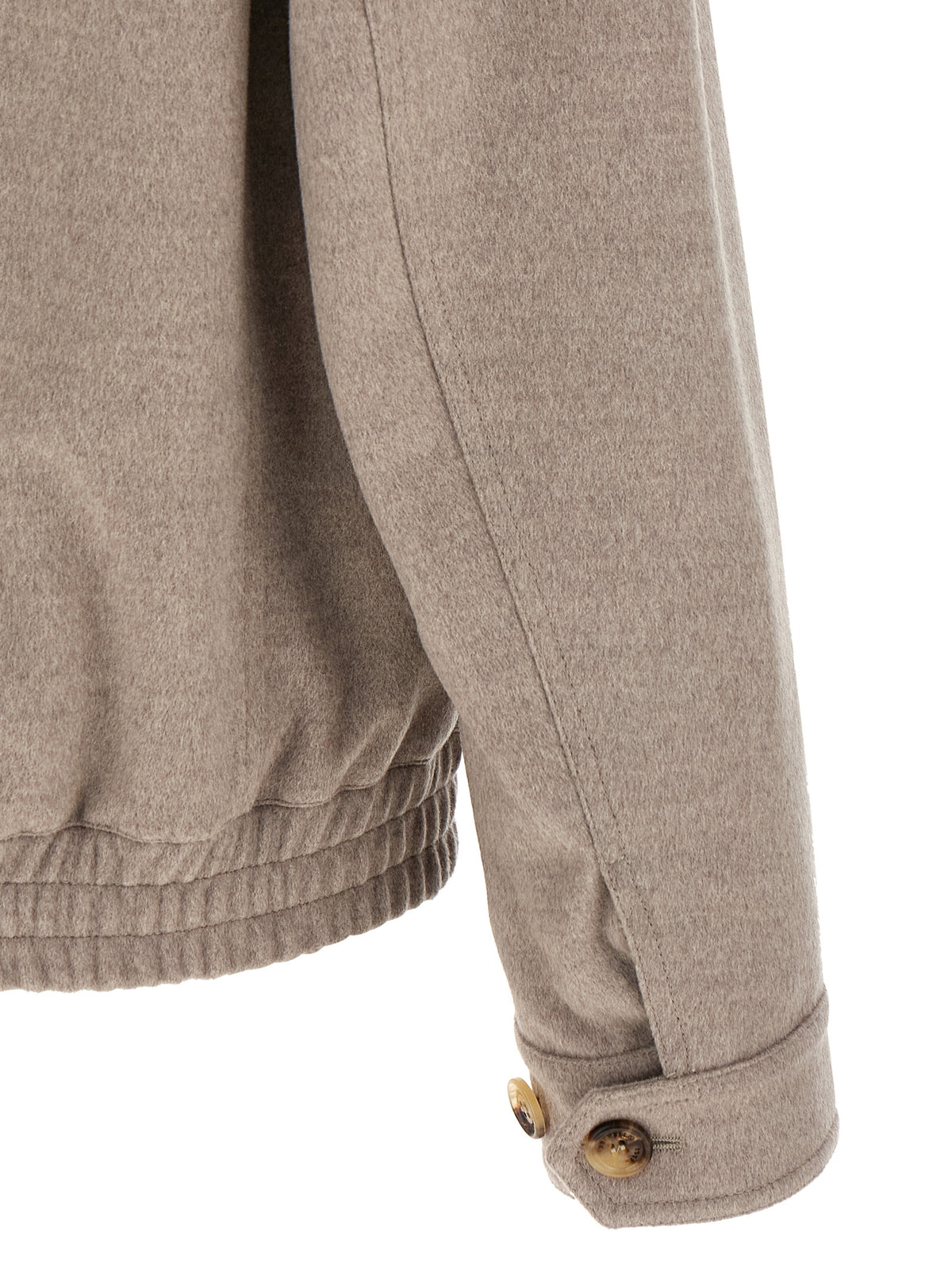 Bomber Brunello Cucinelli en Laine Vierge Beige
