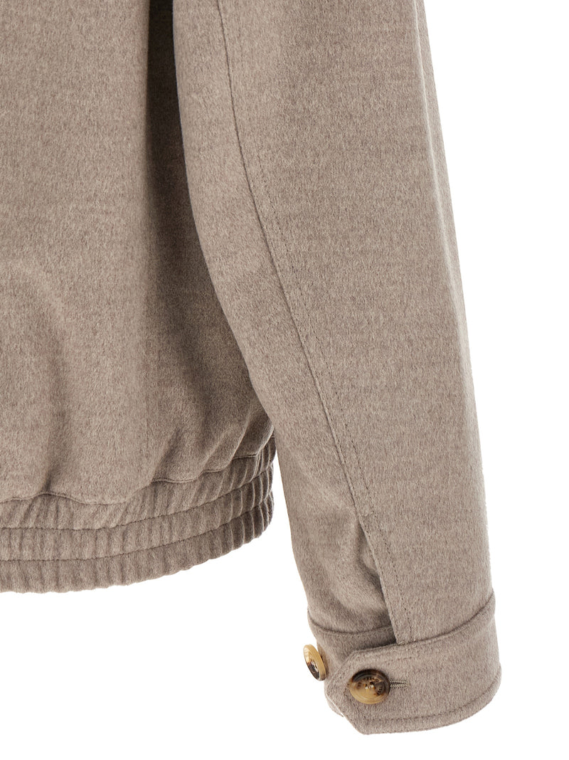 Bomber Brunello Cucinelli en Laine Vierge Beige