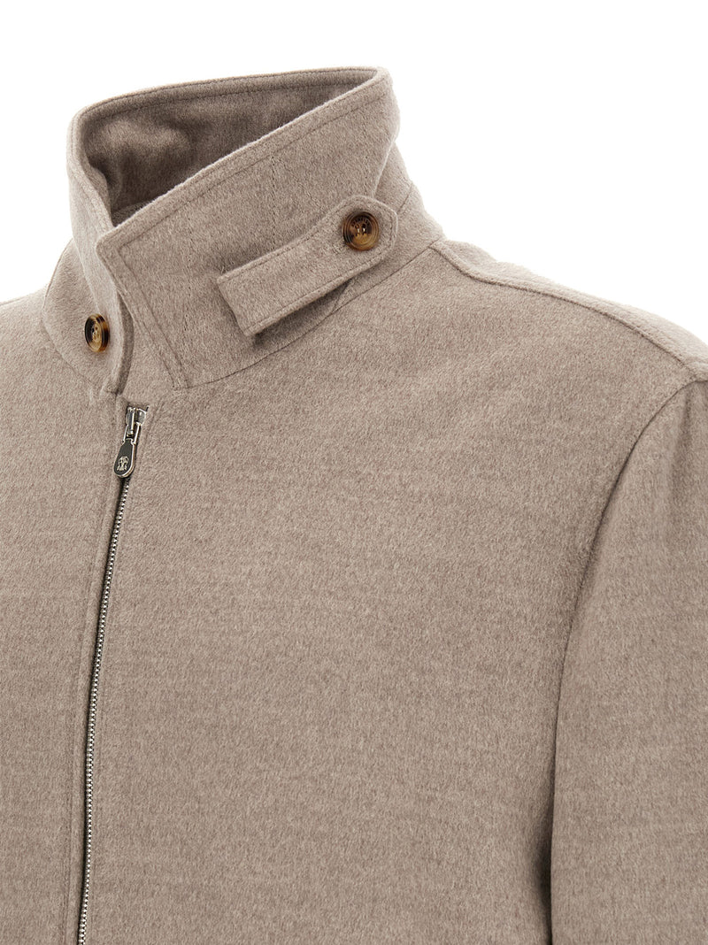 Bomber Brunello Cucinelli en Laine Vierge Beige