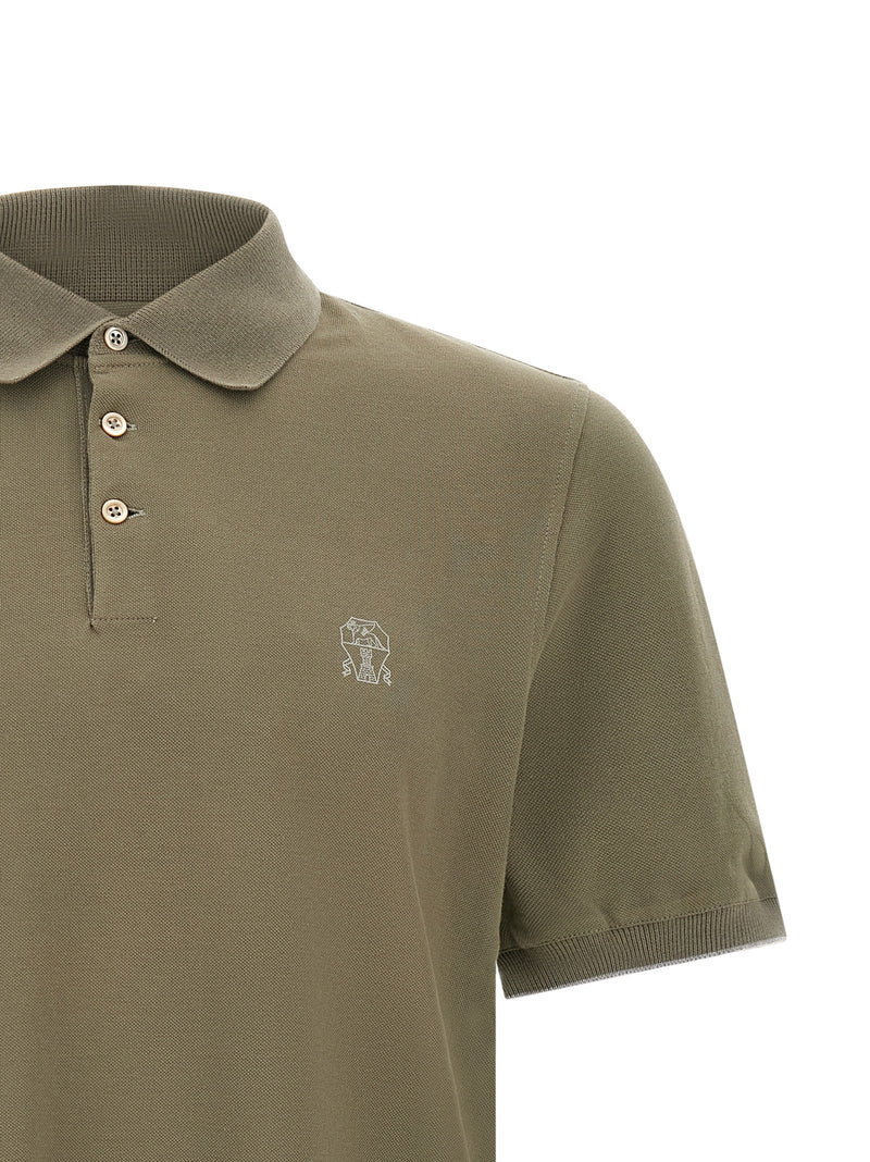 Polo Brunello Cucinelli en coton bicolore