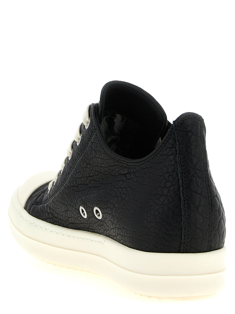 Baskets basses en cuir d'agneau bicolore Rick Owens