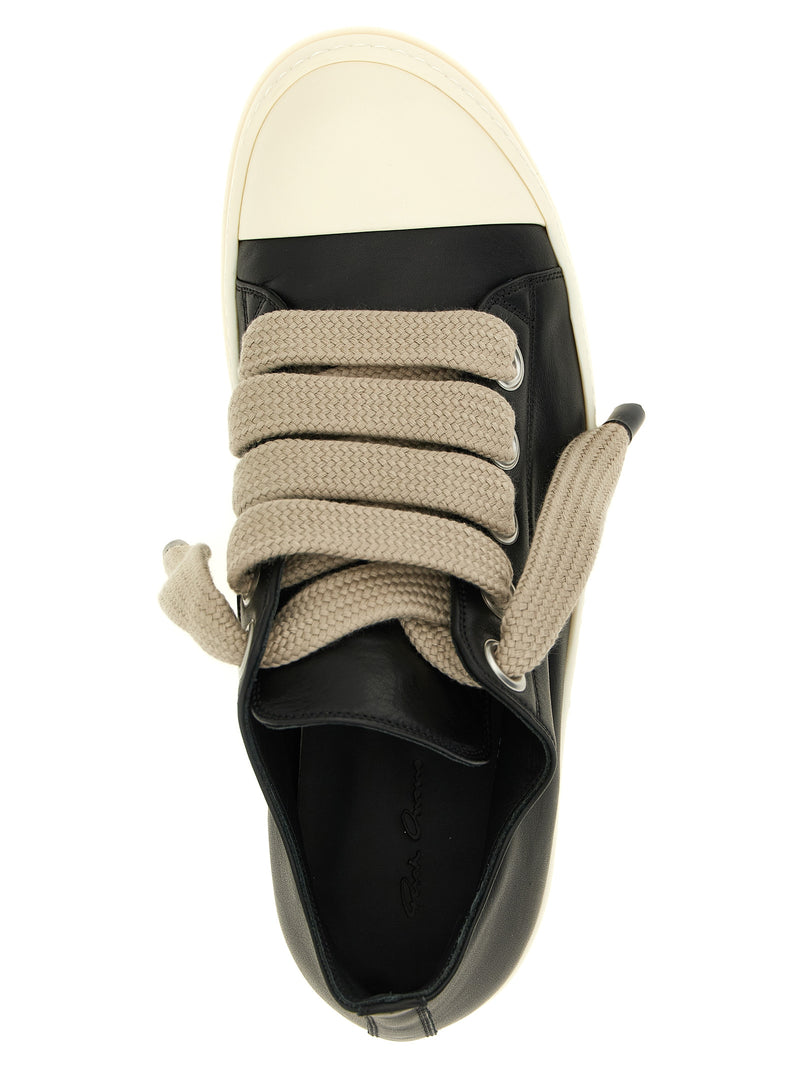 Baskets basses bicolores en cuir de veau Rick Owens