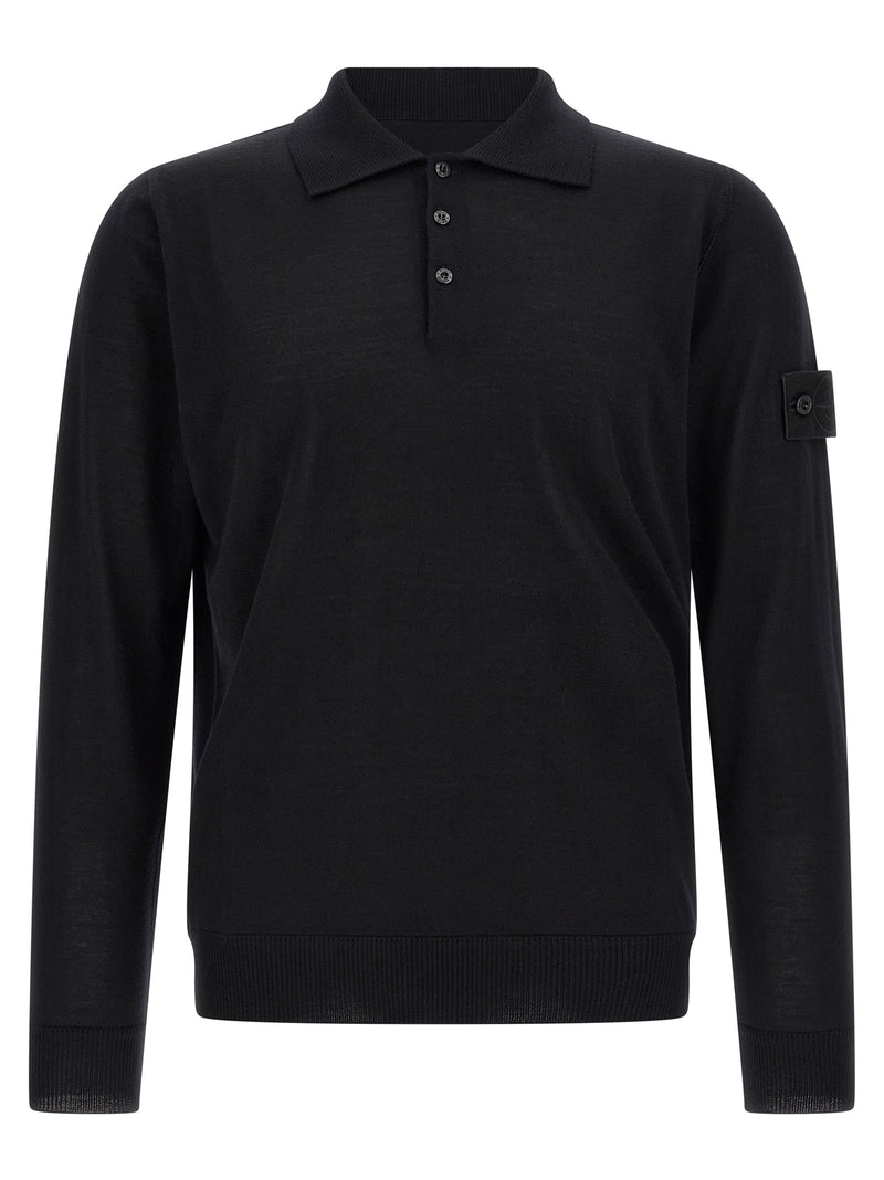 Cardigan Stone Island en Laine Vierge Noire