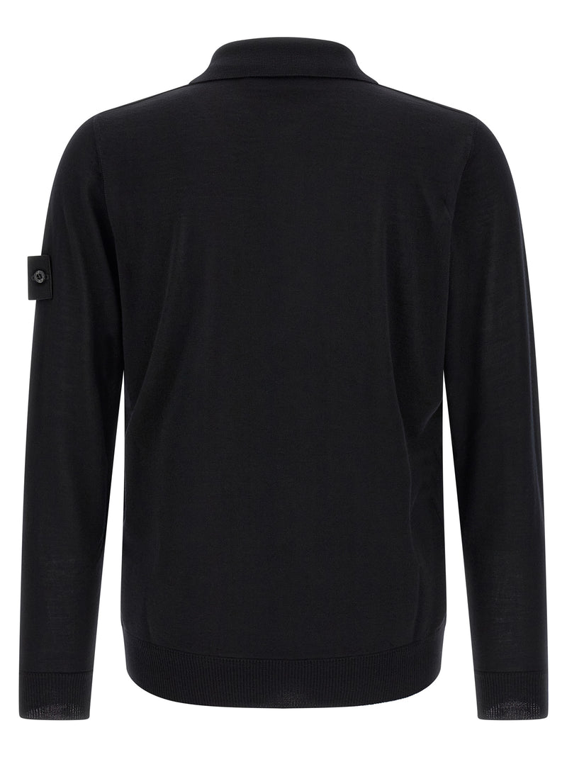 Cardigan Stone Island en Laine Vierge Noire
