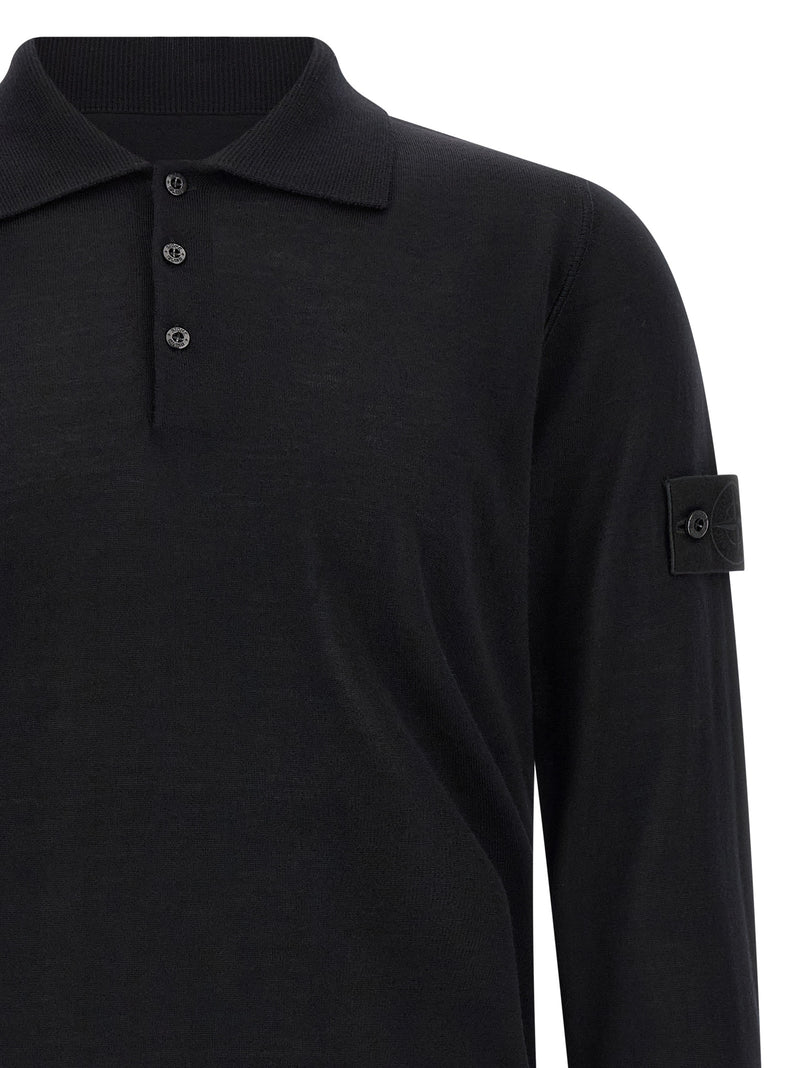 Cardigan Stone Island en Laine Vierge Noire