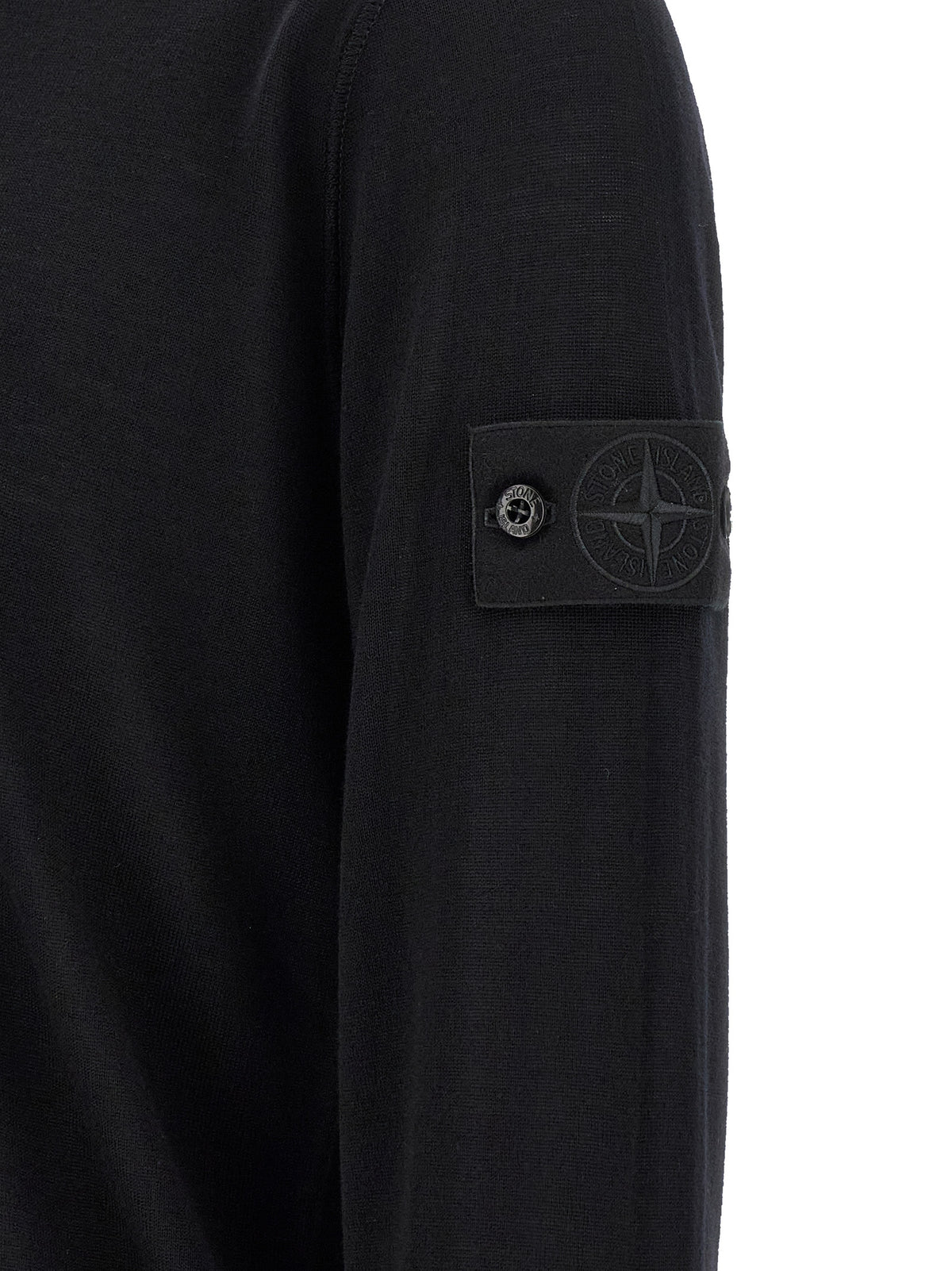 Cardigan Stone Island en Laine Vierge Noire