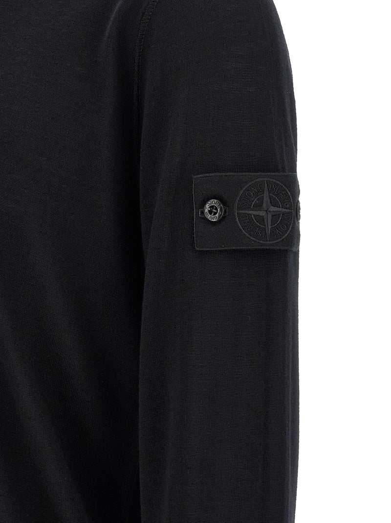 Cardigan Stone Island en Laine Vierge Noire