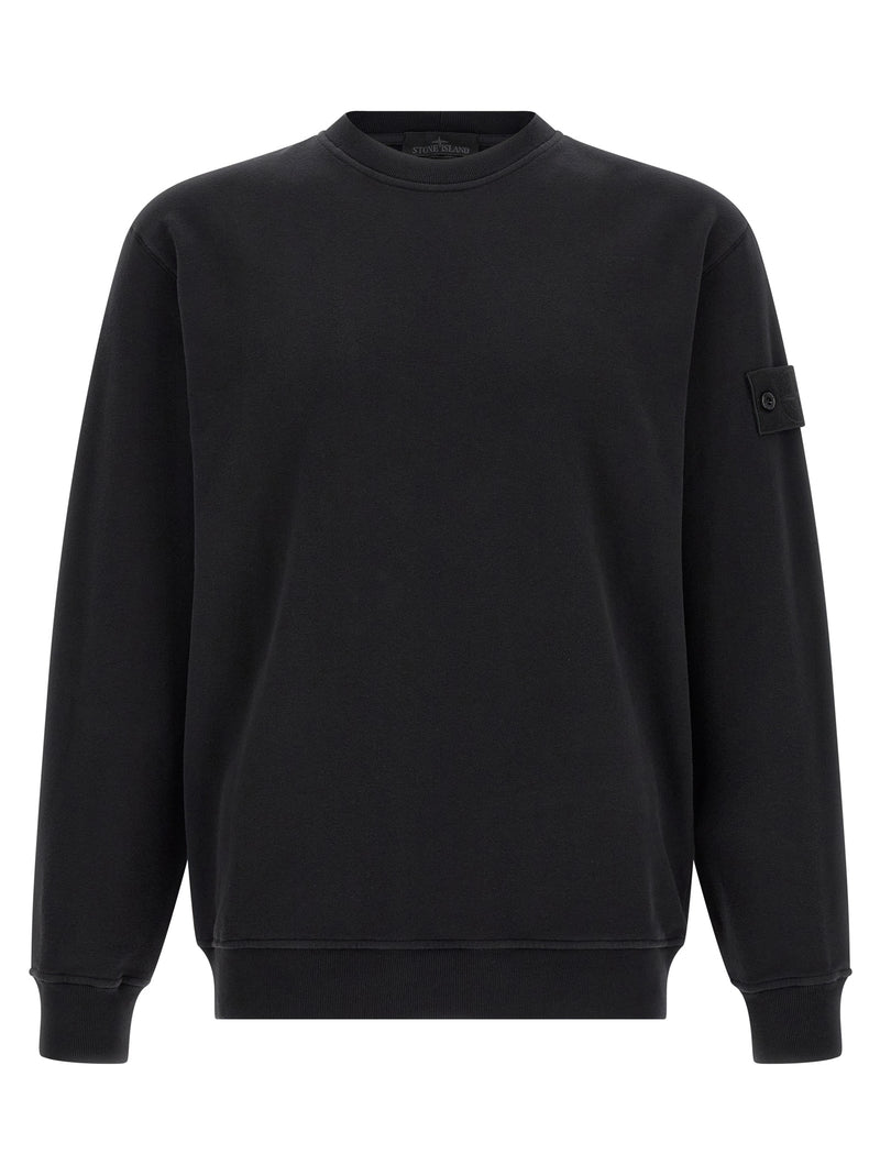 Sweat-shirt en coton noir Stone Island