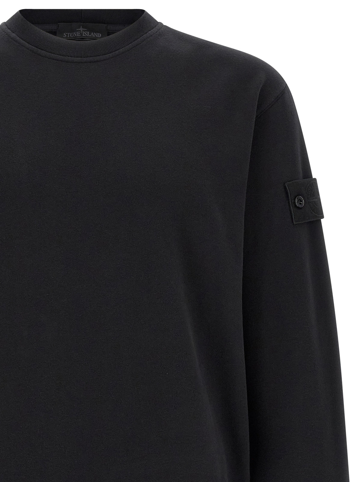 Sweat-shirt en coton noir Stone Island