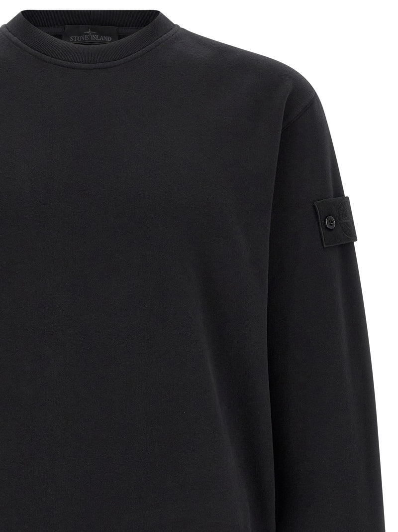 Sweat-shirt en coton noir Stone Island