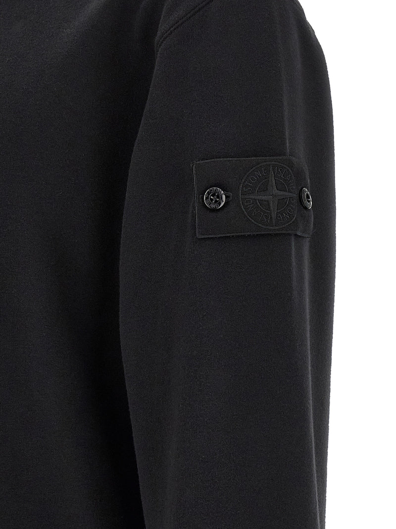 Sweat-shirt en coton noir Stone Island