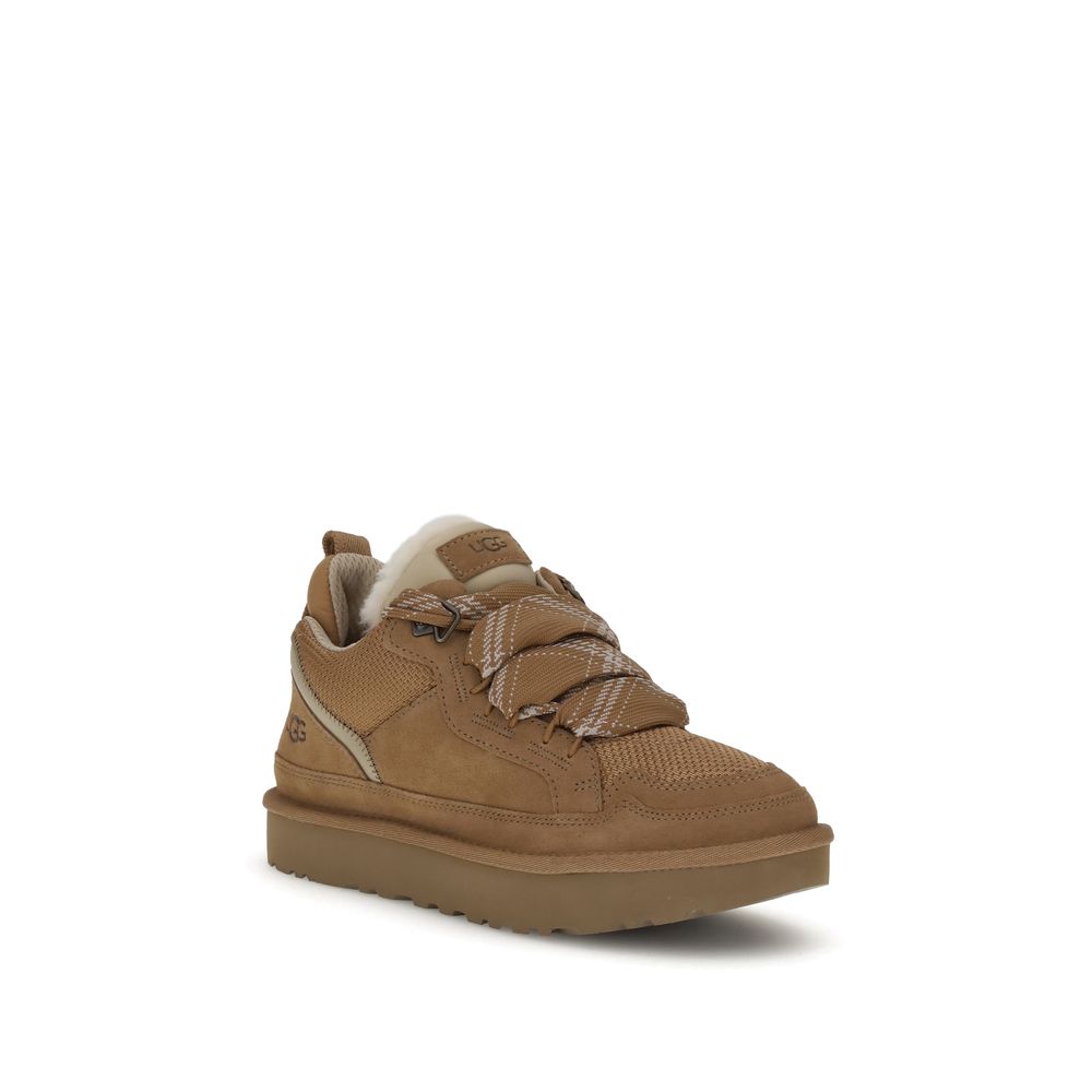 Baskets plateforme UGG en cuir marron
