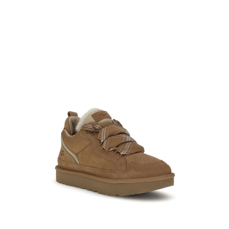 UGG Brown Leather Platform Sneakers