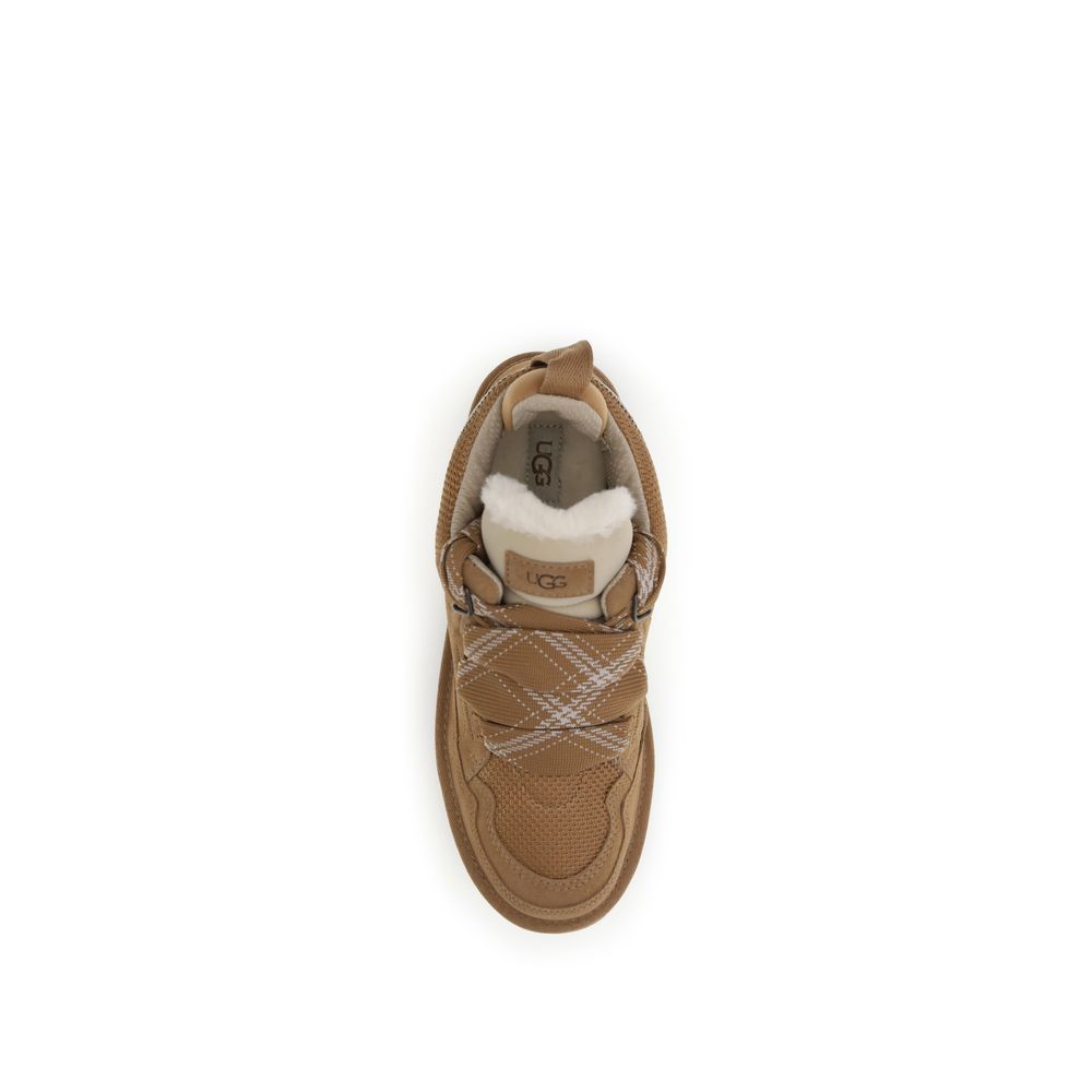 Baskets plateforme UGG en cuir marron