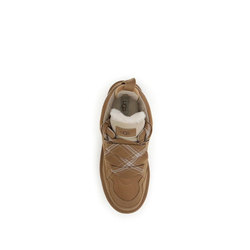 UGG Brown Leather Platform Sneakers