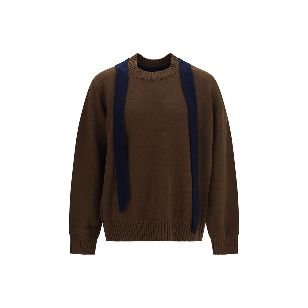 Sweat-shirt Sacai en laine marron Oves Aries