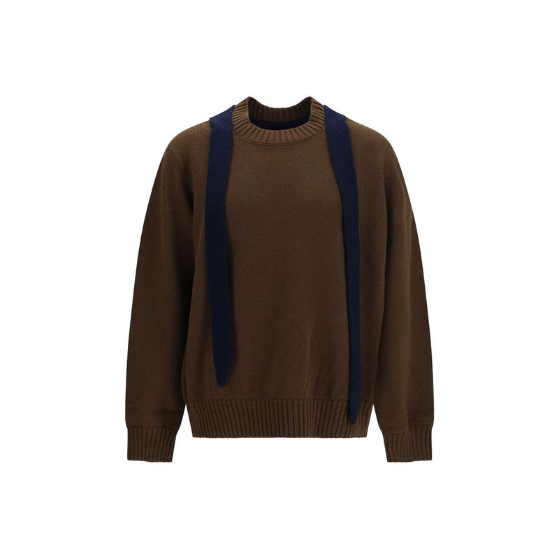 Sweat-shirt Sacai en laine marron Oves Aries