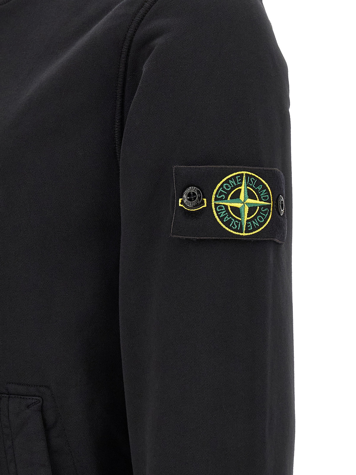 Sweat-shirt en coton noir Stone Island