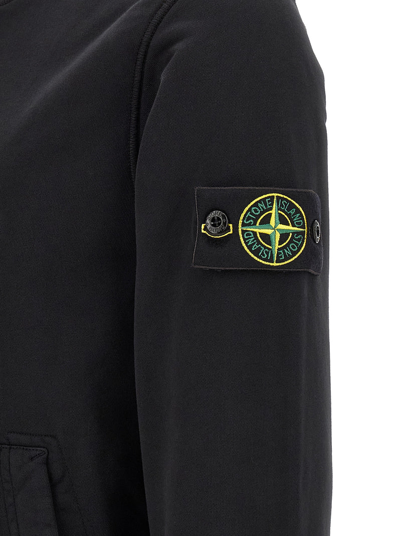 Sweat-shirt en coton noir Stone Island