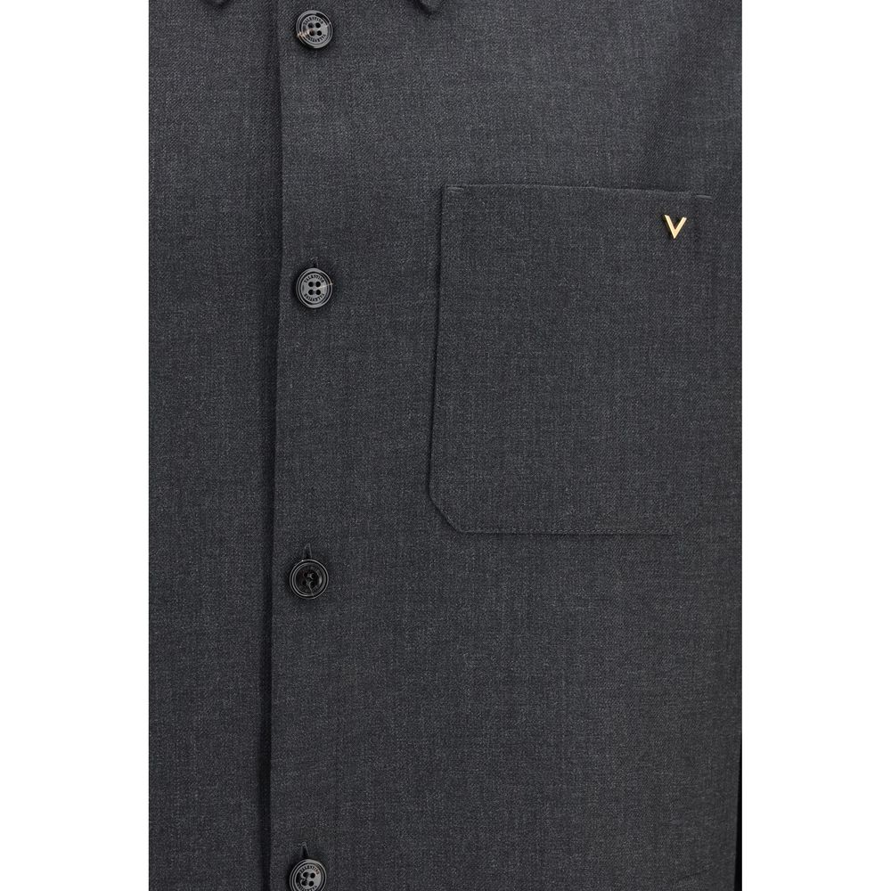 Veste longue Valentino Garavani en polyester gris