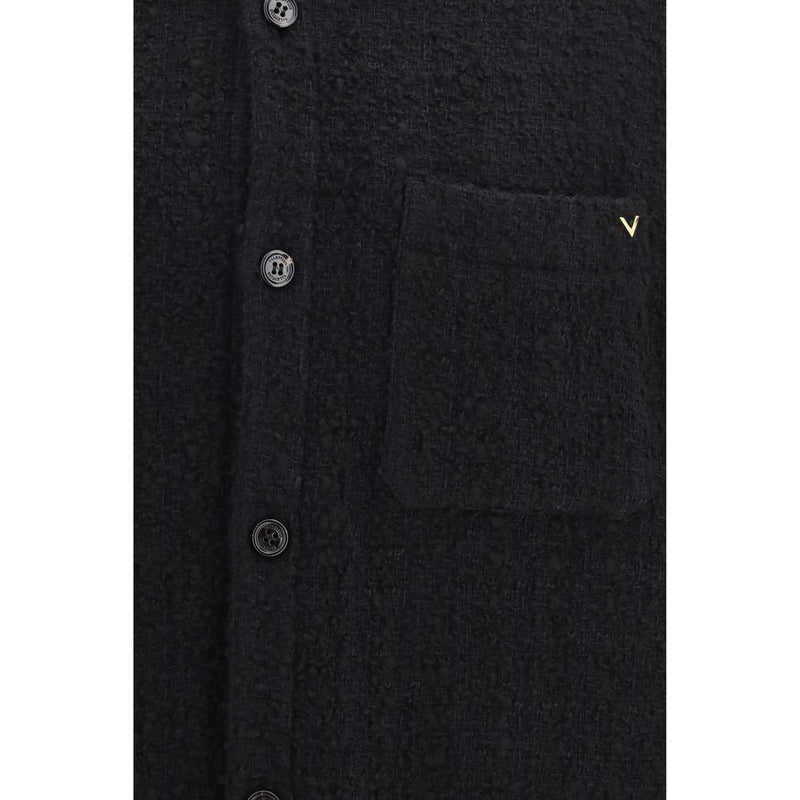 Veste longue Valentino Garavani en coton noir