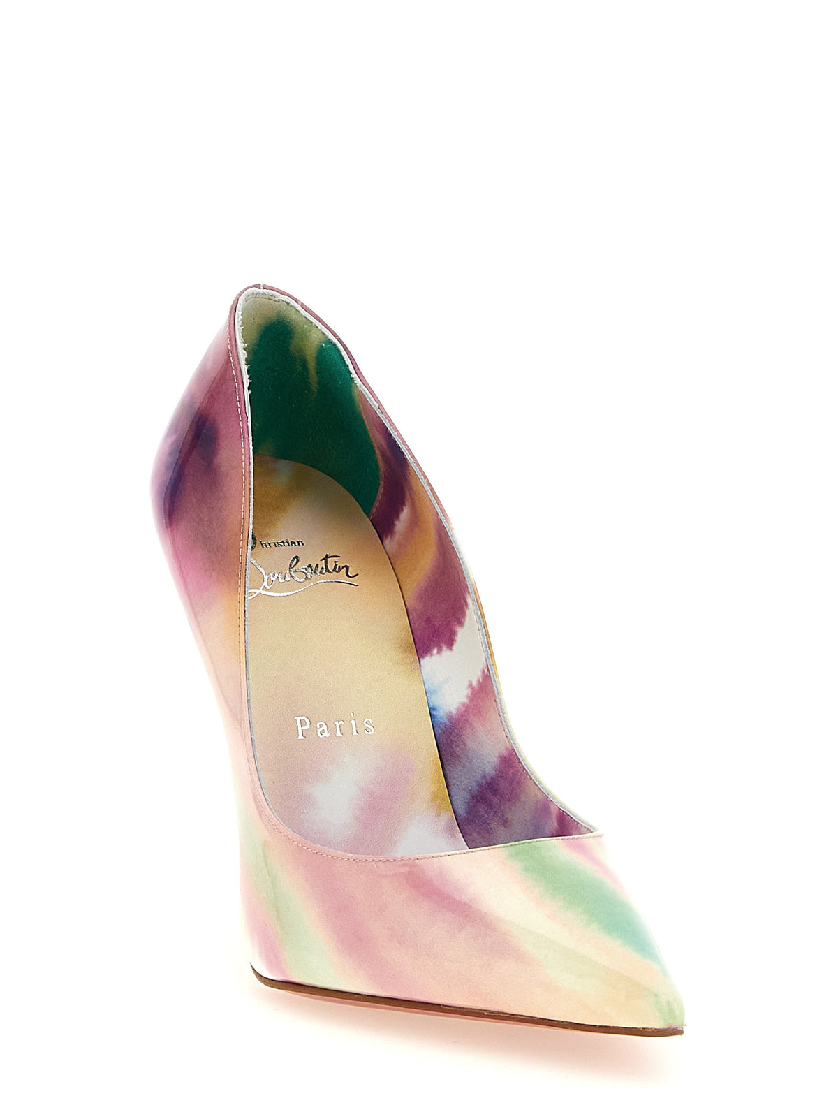 Escarpins à talons hauts en cuir de veau multicolore Christian Louboutin