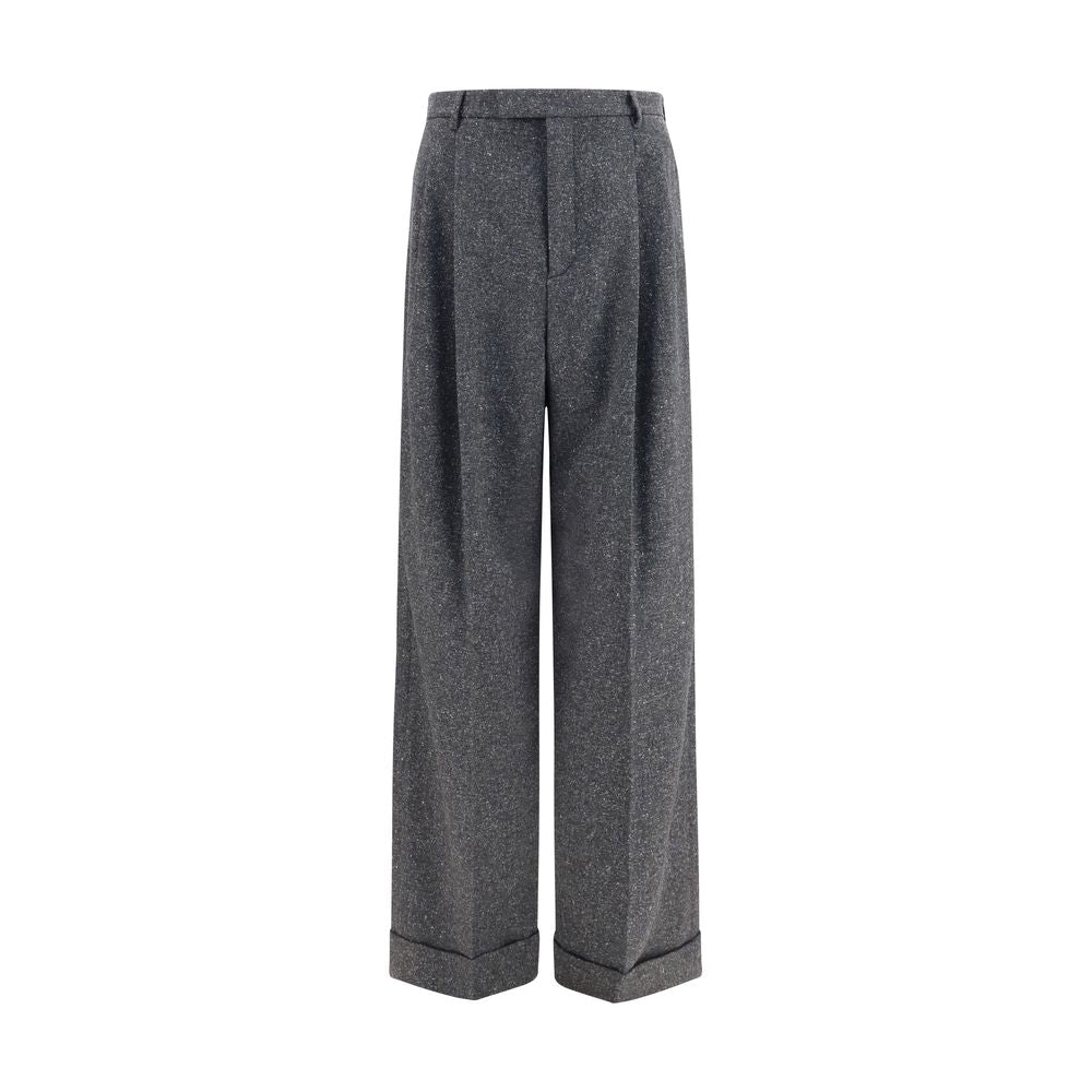 Pantalon Valentino Garavani en laine grise Oves Aries