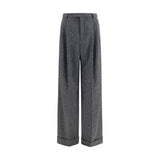Pantalon Valentino Garavani en laine grise Oves Aries