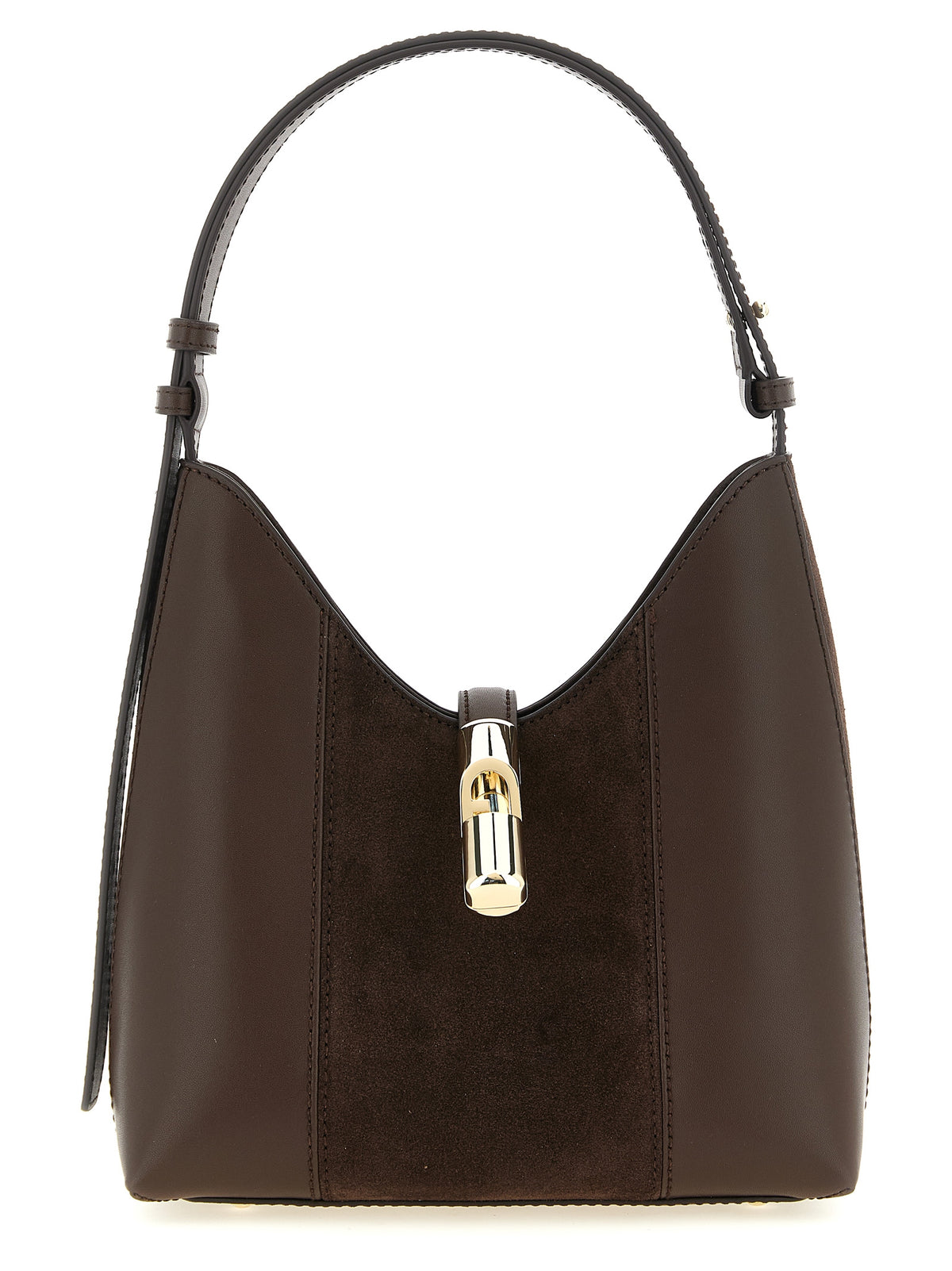 Sac porté épaule Furla en cuir de veau marron