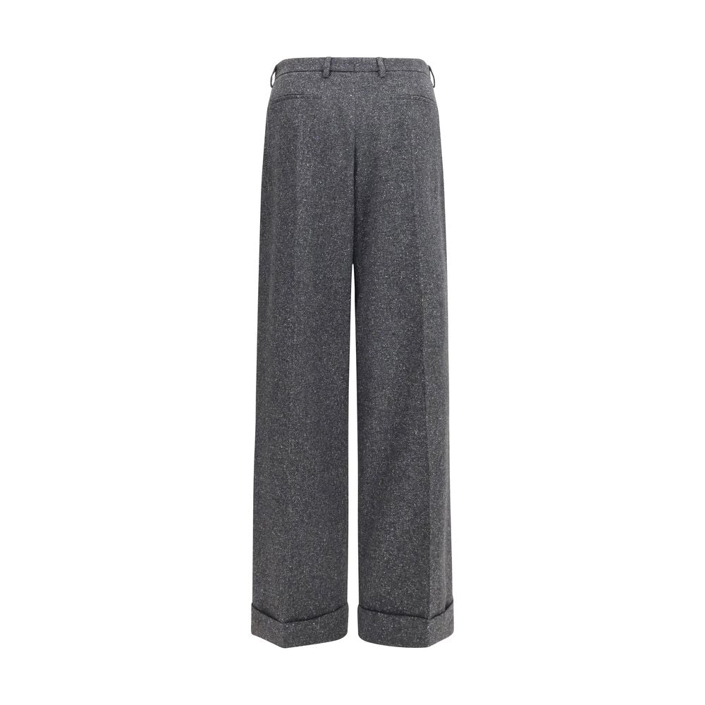 Pantalon Valentino Garavani en laine grise Oves Aries
