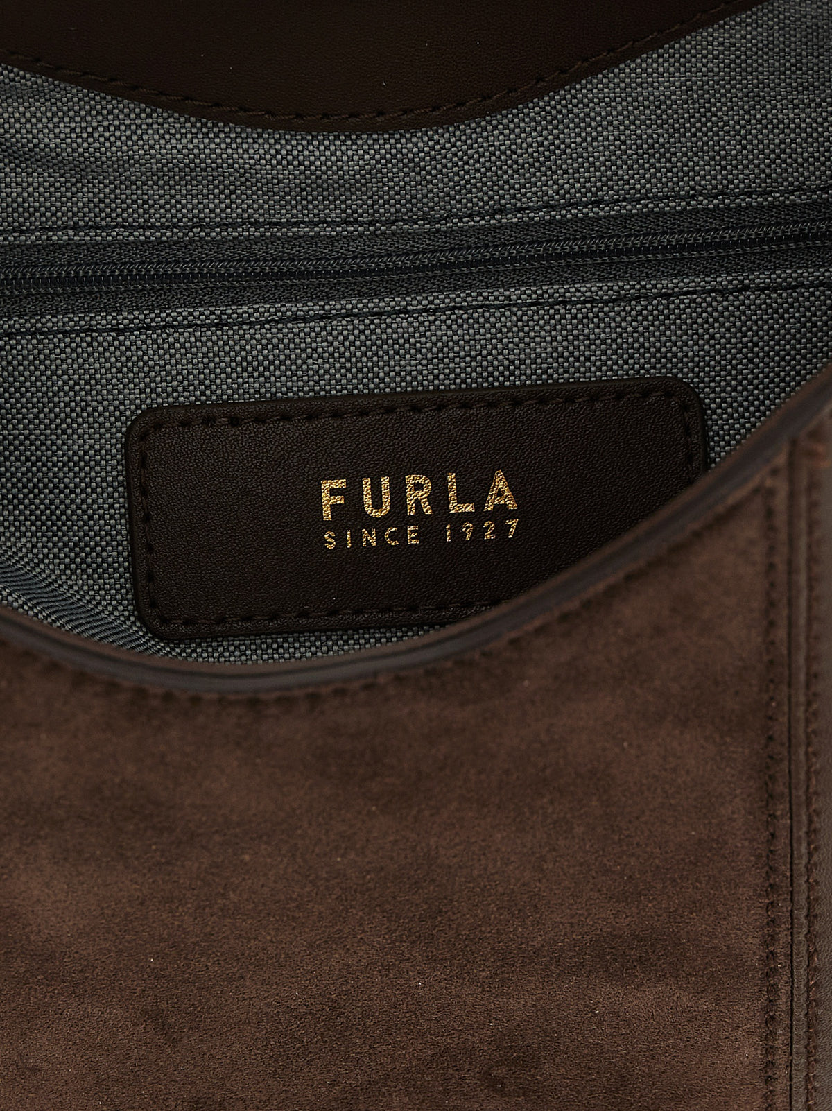Sac porté épaule Furla en cuir de veau marron