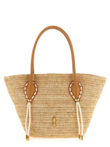 Sac cabas en raphia beige Christian Louboutin