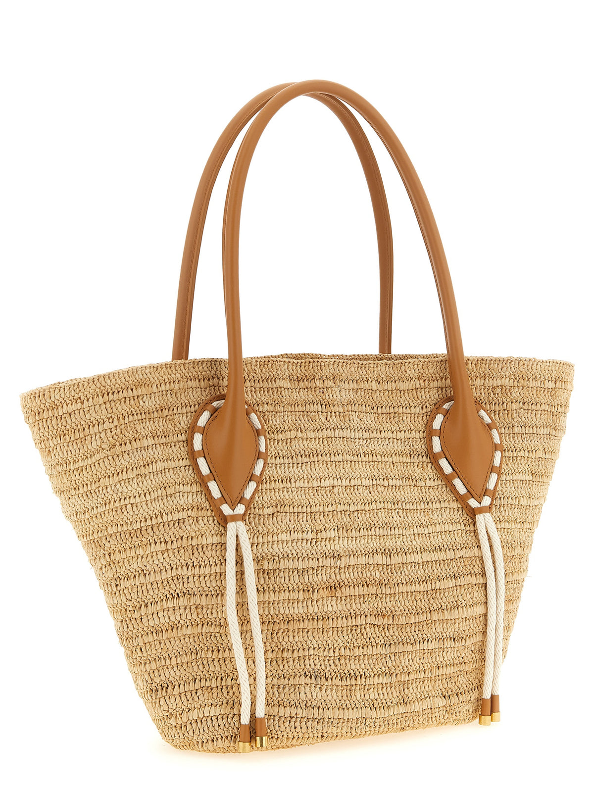 Sac cabas en raphia beige Christian Louboutin