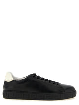 Baskets basses bicolores en cuir de veau Versace